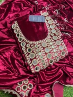 Velvet Mirror Neck with Velvet Dupatta - Image 4