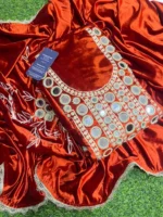 Velvet Mirror Neck with Velvet Dupatta